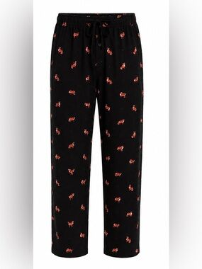 St. John’s Bay Fox Print Flannel Cotton Pajama Lounge Cotton Pant Unisex Cozy, S